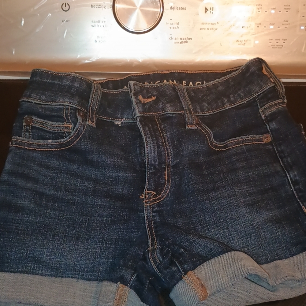 American Eagle Outfitters Dark and Light Blue Denim Shorts